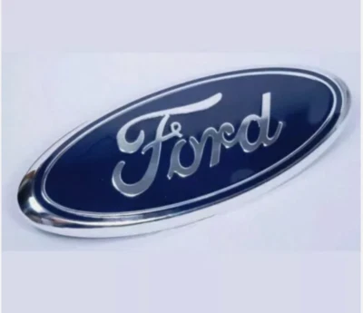 BLUE & CHROME 2005-2014 Ford F150 FRONT GRILLE/ TAILGATE 9 inch Oval Emblem 1PC - Image 1 of 3