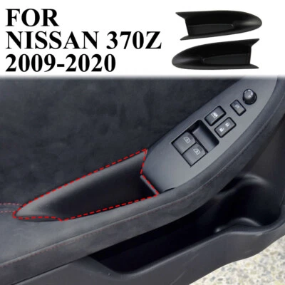 Reposabrazos puerta interior negro mate caja almacenamiento embellecedor apto para Nissan 370Z 2009-2020 Foto 1 de 4
