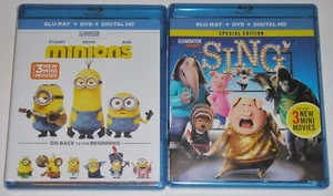 Kid Blu-ray DVD Lot - Minions (New) Sing (New) - Picture 1 of 1