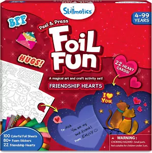Foil Fun - Friendship Hearts, Mess Free Art for Kids, DIY Creative Activity, Gif - Picture 1 of 11