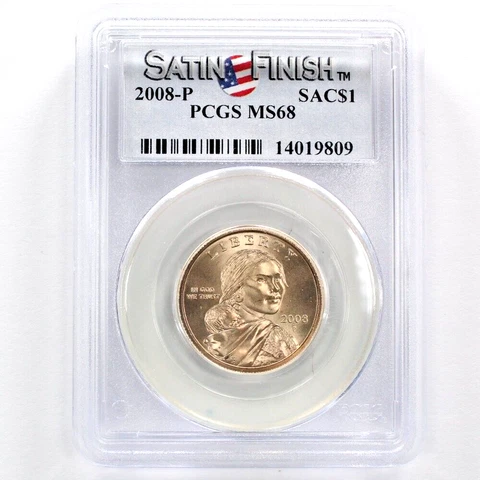 2008 P NATIVE AMERICAN SACAGAWEA DOLLAR PCGS MS68 SATIN FINISH $1 US COIN Cover