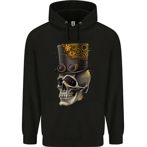 Steampunk Skull Childrens Kids Hoodie - Picture 1 of 3