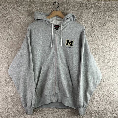 VINTAGE Michigan Wolverines Sweatshirt Mens Medium Gray Hoodie Nike Team Y2K Cover