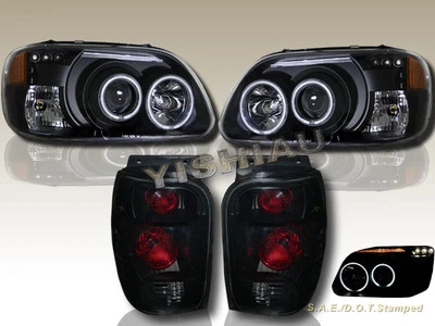 98-01 Ford Explorer двойной CCFL Halo светодиодный проектор фары + задние фонари черный - Изображение 1 из 4