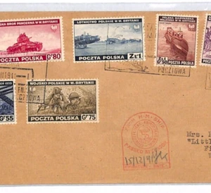 POLAND WW2 FREE FORCES Cover 1941 Set{8} GB NAVAL CENSOR {samwells}MJ51 - Picture 1 of 10