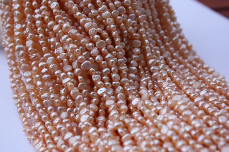 BR050R Zuchtperlen Strang Süßwasser Perlen Schmuck Kette 5-6 mm Halskette barock - Bild 1 von 1