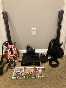 Xbox 360 S Konsole 4GB + Guitar Hero Bundle + Gitarren + Spiele. Getestet!! - Bild 1 von 13