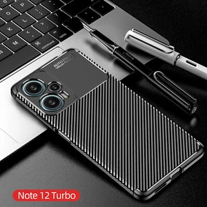 Für Xiaomi Poco F5, Luxus stoßfest Kohlefaser weiche Gummihülle Abdeckung - Bild 1 von 6
