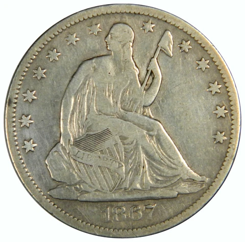 1867-S SEATED HALF DOLLAR ~ NICE VF ~ PRICED RIGHT! INV#2 Cover