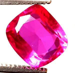 12.70 Cts. Natural Mogok Rich Pink Sapphire Cushion Shape Certified Gemstone - Foto 1 di 4