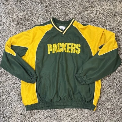 Vintage Green Bay Packers Jacket Adult XXL Green Yellow Windbreaker NFL Mens - Image 1 of 4
