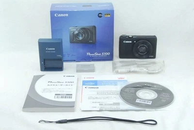 Canon PowerShot S100 Black 12.1MP 5x Optical Zoom Compact Digital Camera w/Box - Image 1 of 4