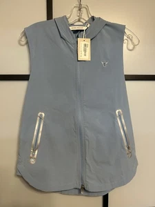 PETER MILLAR LS23EZ14 Womens M Jameson Flex Adapt Hooded Golf Vest Light Blue - Picture 1 of 10