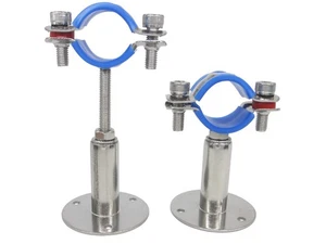 Stainless Steel Adjustable Pipe Clamp Bracket - Wall/Ceiling Mount Support fo... - Picture 1 of 7