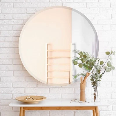 Bevelled Edge Self-Adhesive Mirror, Frameless for Bedroom & Bathroom Use - Image 1 of 4