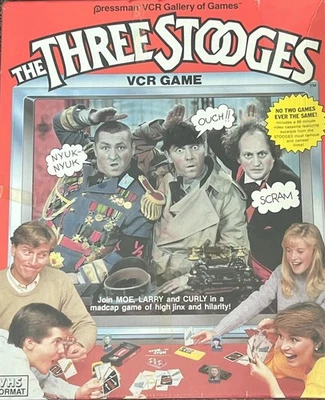 The Three Stooges VCR Game 1986 Pressman #6500 – Sealed Vintage VHS - Image 1 of 3