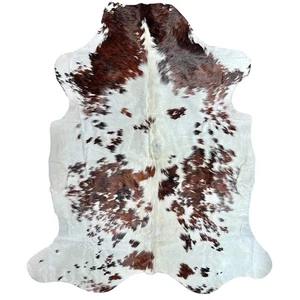 Large Tricolor Cowhide Rug E205---6x6.5 - Picture 1 of 1