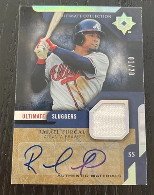 2005 UD Ultimate Collection Rafael Furcal Jersey Autograph #1/20 RARE! - Image 1 of 2