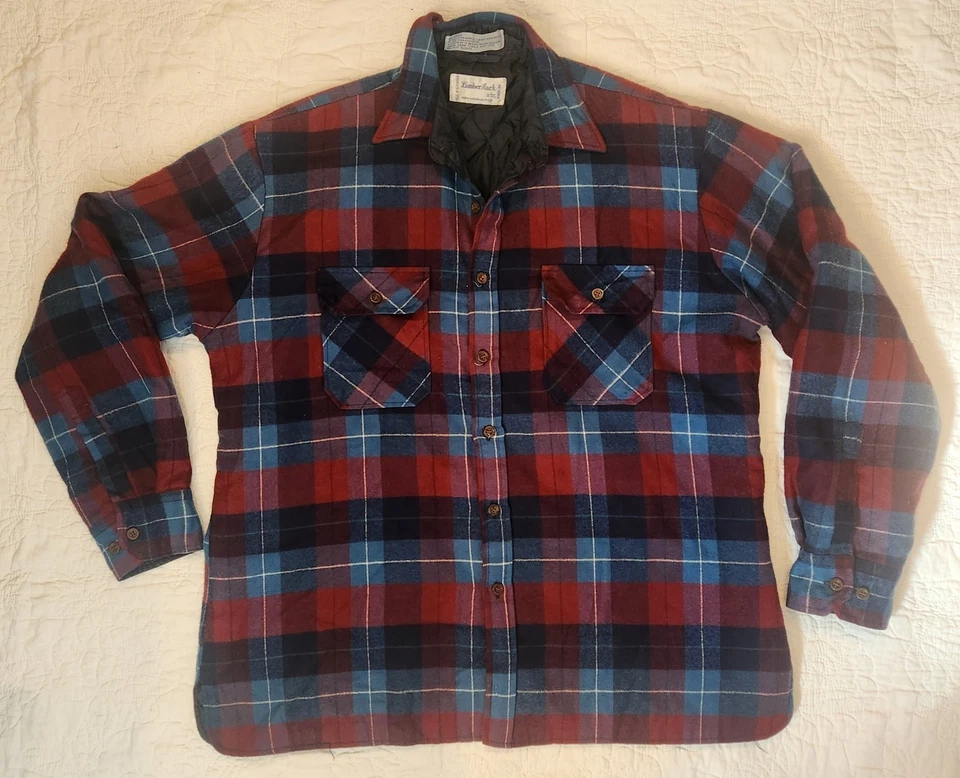 Chaqueta de Colección Lumberjack Acolchada Forrada Franela Tareas para Hombres Talla LG 16-16.5 Foto 1 de 4