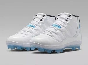 Air Jordan 11 Mid TD Football Cleats White Black Legend Blue HM7324-104 NEW! - Picture 1 of 5