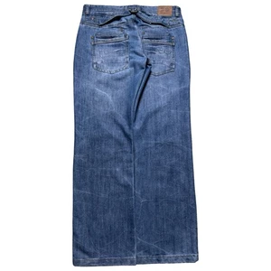 Y2K Crosshatch Buckle Back Light Wash Denim Jeans Relaxed 32 x 30 - Bild 1 von 7