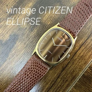 Reloj Citizen Ellipse de cuerda manual para hombre esfera marrón caja dorada CA813 - Imagen 1 de 11