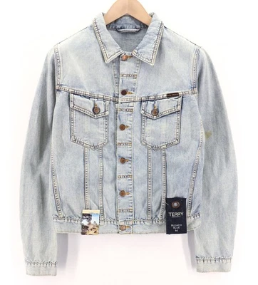 Nudie Jeans Terry Men's Jacket M Bleach Blue Cotton Denim Propagation Button - image 1 of 4