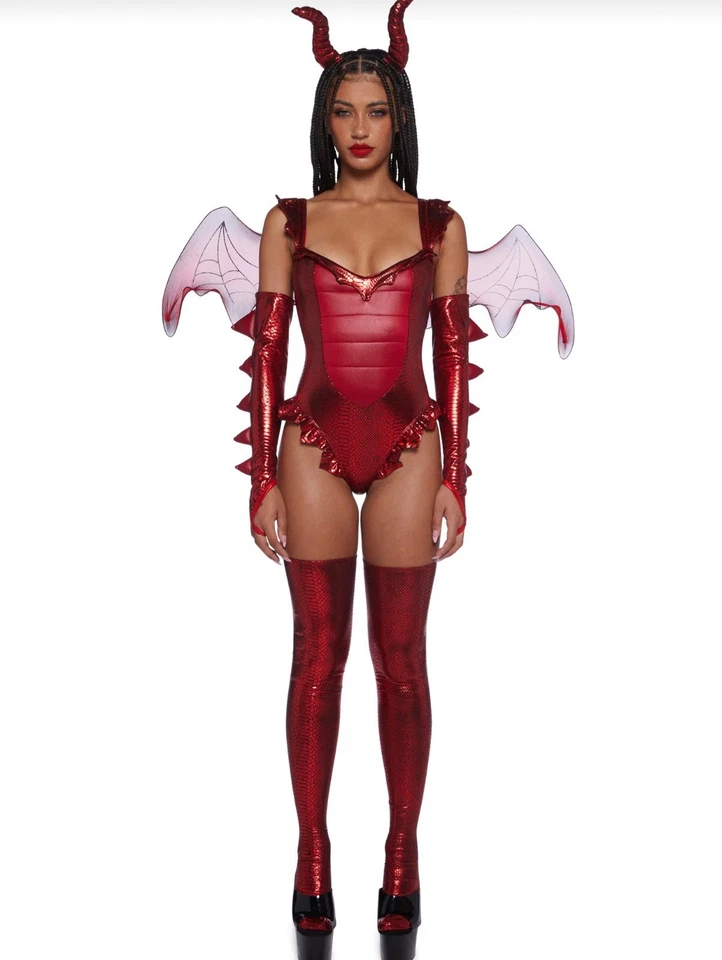 JUEGO DE DISFRAZ DE BELLEZA RESPIRABLE FUEGO PARA MUJER #DOLLSKILL #TOTALMENTE NUEVO Foto 1 de 4