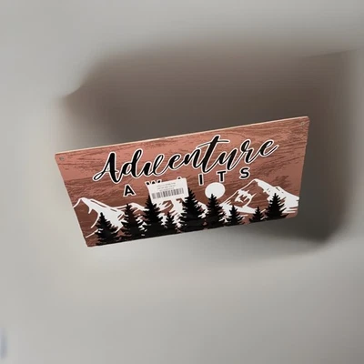 Yookeer Adventure Awaits Wood Rustic Sign Wood Arrows Wall Decor Ins... - Image 1 of 3