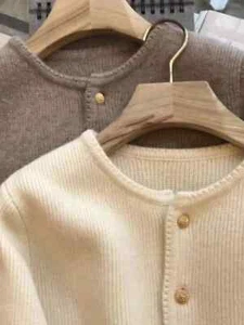 2024 Crew Neck  Cardigan  Coat Women's Spring and Autumn Loose Knit Sweater - Foto 1 di 27