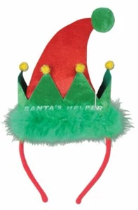Diadema Navidad Santa Helper motivo festivo rojo y verde - Imagen 1 de 1