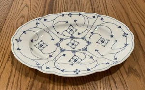 Vtg Platter Winterling PM Bavaria Strawflower Blue 11.8” Large Oval Moschendorf - Picture 1 of 6