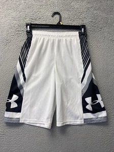 Under Armour Athletic Shorts Boys Youth Large YLG white Heatgear Loose/57-36 - Picture 1 of 9