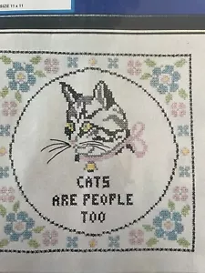 Embroidery Cat Needlework Easy to Do Sampler No 207 11"x11" Needles N Hoops NEW - Picture 1 of 5