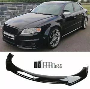 Für AUDI A4 B7 Spoilerschwert Frontspoiler Front spoiler Lippe Schwarz Glanz - Bild 1 von 9