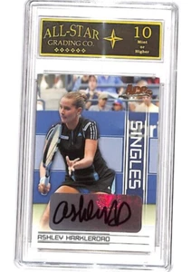2007 ACE AUTHENTICS ASHLEY HARKLEROAD SINGLES AUTOGRAPH ASG 10 MINT #BQ - Picture 1 of 2