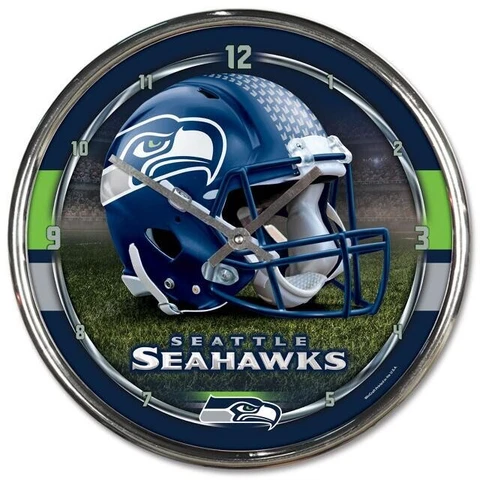 Seattle Seahawks 12" Round Chrome Wall Clock by Wincraft Cover