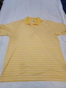 PGA Tour Poloshirt Herren Large Gelb Weiß Golf Kurzarm Outdoor Freizeit Männer - Bild 1 von 10