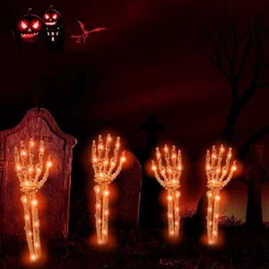 Halloween Decorations 4 Pack Light Up Skeleton Arm 100 LED Lights 11 Modes - Picture 1 of 6