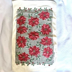 Vintage Christmas Kitchen Tea Towel Thinc! Holly Poinsettia 14” X 23” - Picture 1 of 7