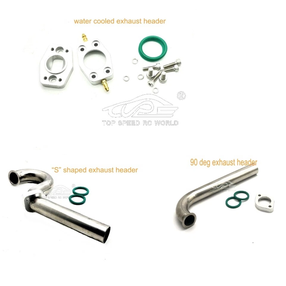 RC Boat Exhaust Pipe Header Kit Fit 26CC 27.5CC 29CC  Zenoah RCMK Petrol Marine - Image 1 of 4