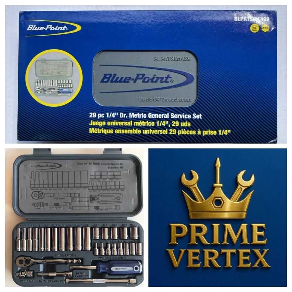Blue Point 29pc 1/4" Socket Set BLPATSM1429 - As sold by Snap On(Bluepoint). - Image 1 of 4
