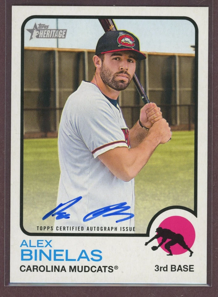 2022 Topps Heritage Minors Real One Auto Alex Binelas  (Mudcats) - Image 1 of 1