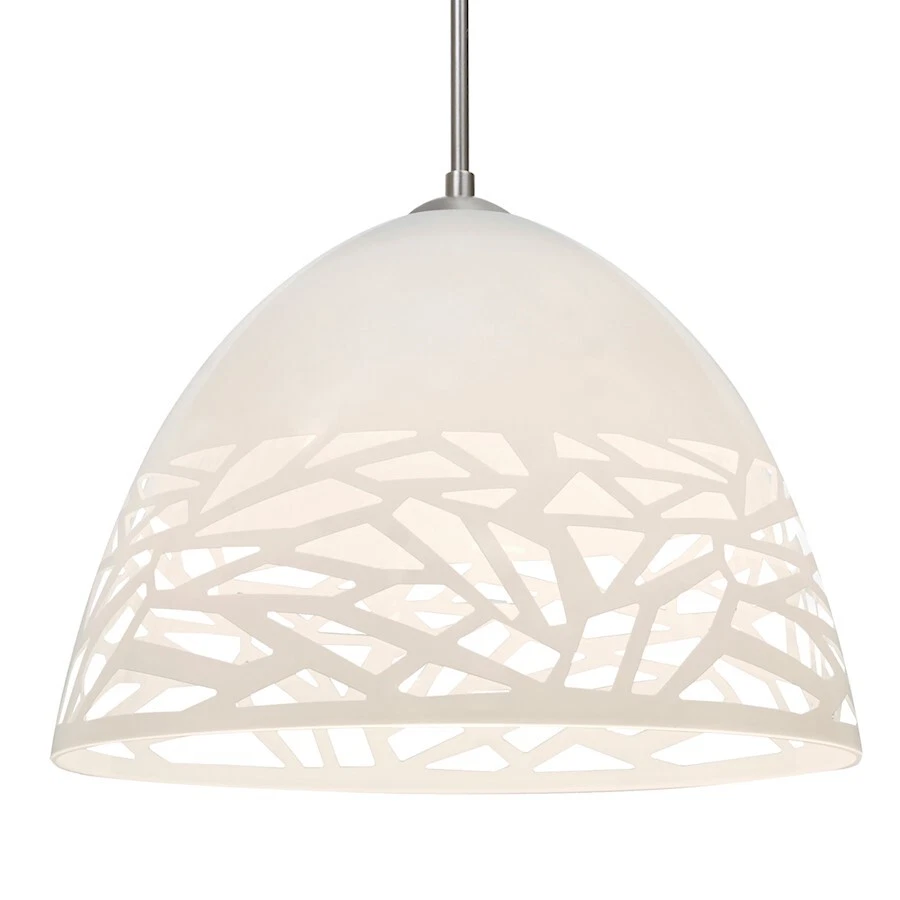 Besa Lighting Kiev 1 Light Cord Pendant, Satin Nickel/White - 1JT-KIEVWH-SN - Image 1 of 1