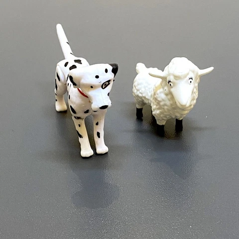 2pcs Fireman Sam Pet Radar Dog & Wolly Lamb Animals ActionFigures Cake Toopers Cover