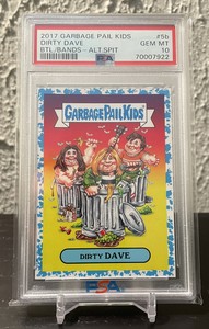 2017 GPK Battle of the Bands Dirty Dave Blue PSA 10 Gem Mint Nirvana Kurt Cobain