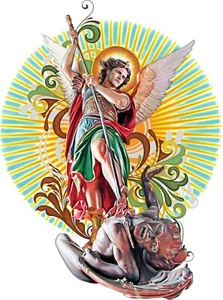 SAINT MICHAEL THE ARCHANGEL Very Unique Version 8 x 10" Satin Matte REPRINT - Picture 1 of 1