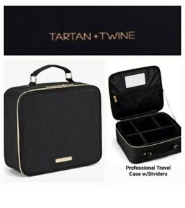Tartan + Twine Professionista Black Travel Case Cosmetics w/ Dividers New w Tags