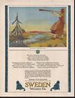 1926 Sweden State Railway Road Train Alphorn Shepherd Travel Tourism Ad 11446