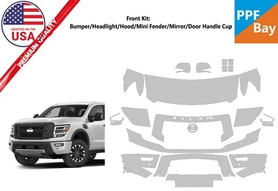 适用于日产 Titan XD Pro-4x 2020 - 2024 前漆保护膜预切套件 PPF — 第 1/4 张图片